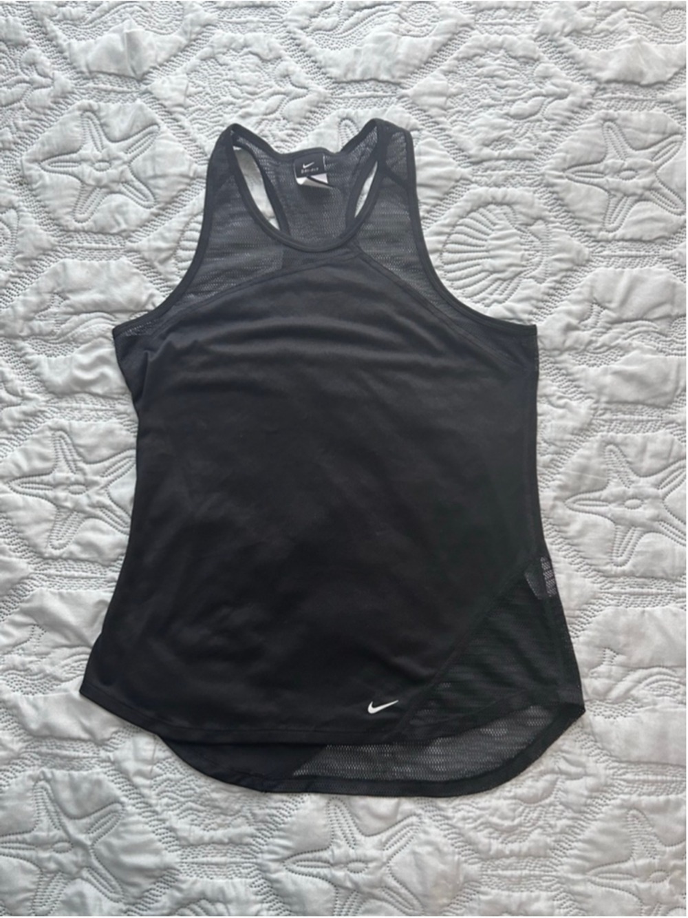 Nike Dri-FIT Racerback Tank Top Black Mesh Panel Athletic Women’s L - Picture 2 of 11